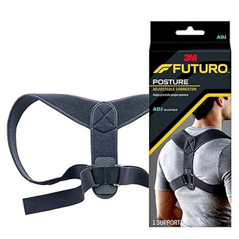 Futuro Adjustable Posture Corrector Fits Men/Women, Black Color, One size, Pack of 1’s