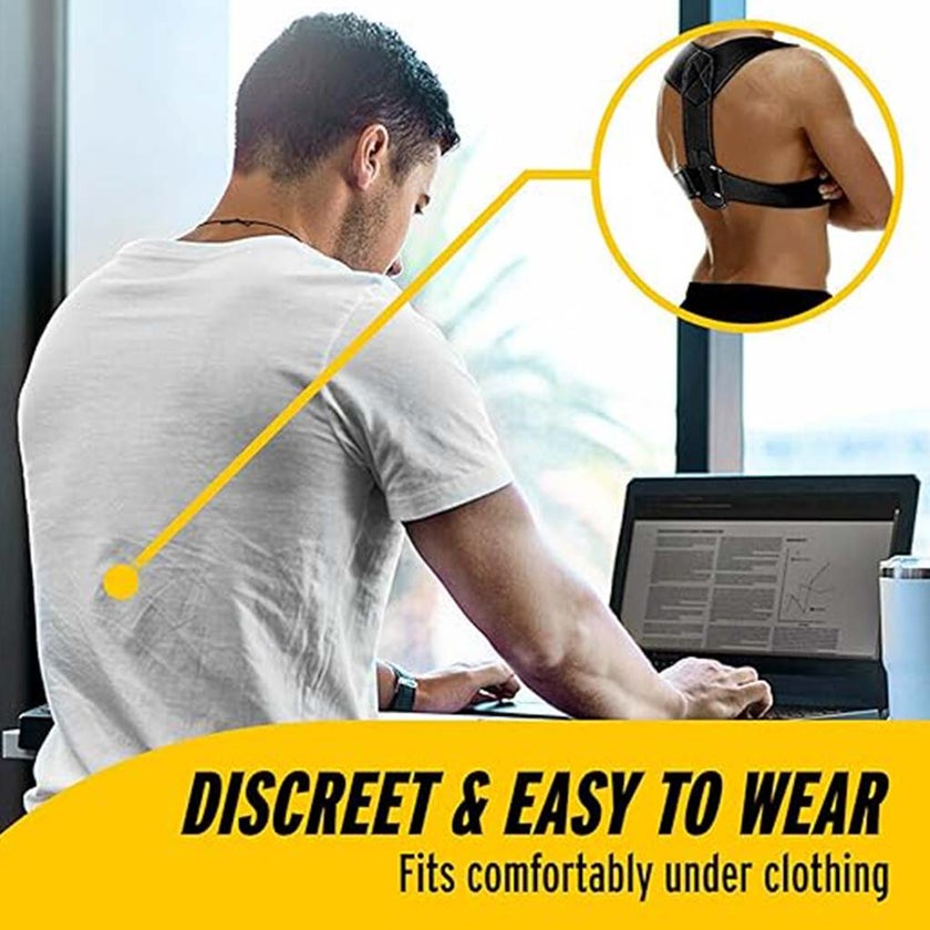 Futuro Adjustable Posture Corrector Fits Men/Women, Black Color, One size, Pack of 1’s
