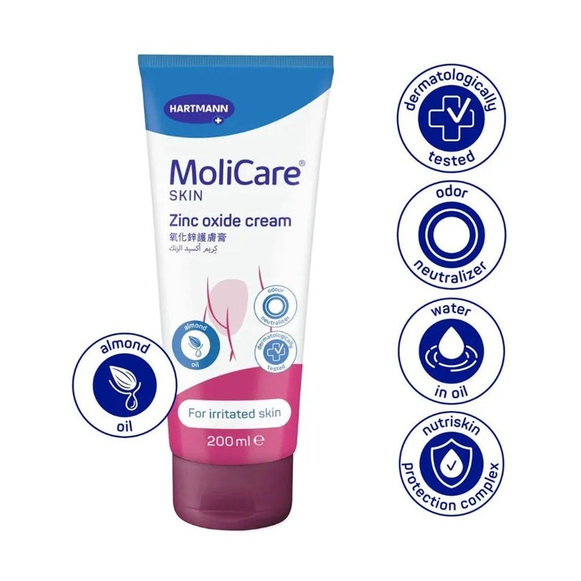 Hartmann MoliCare Skin Zinc Oxide With Almond Oil For Irritated Skin 200ml