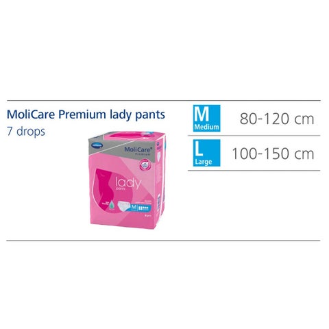 Hartmann MoliCare Premium Adult Lady Pants, Medium Size, 80-120cm, Pack of 8’s