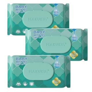 Makuku Baby Wet Wipes, Pack of 60 x 3's