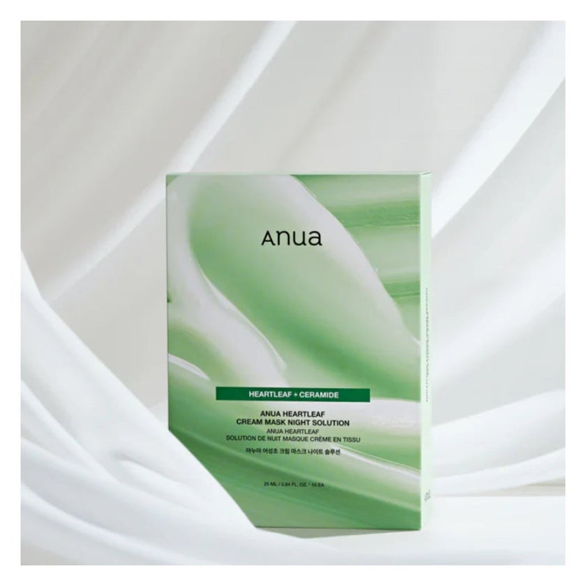 Anua Heartleaf + Ceramide Cream Mask Night Solution Sheet Mask 25ml, Pack of 10’s 