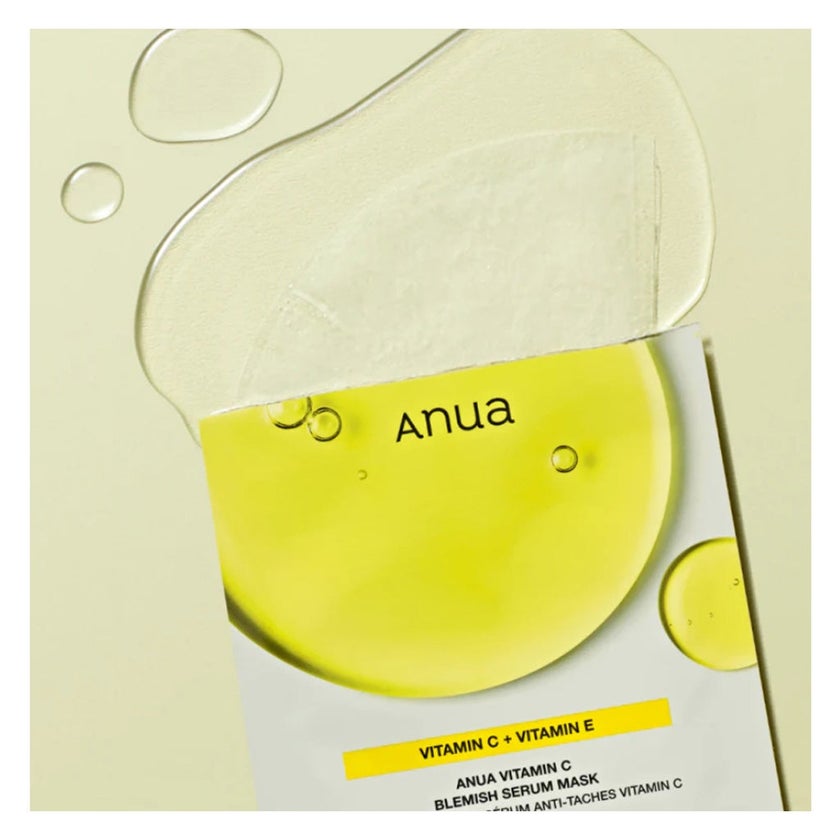 Anua Green Lemon Vitamin C + Vitamin E Anti Blemish Serum Sheet Mask, Pack of 10’s