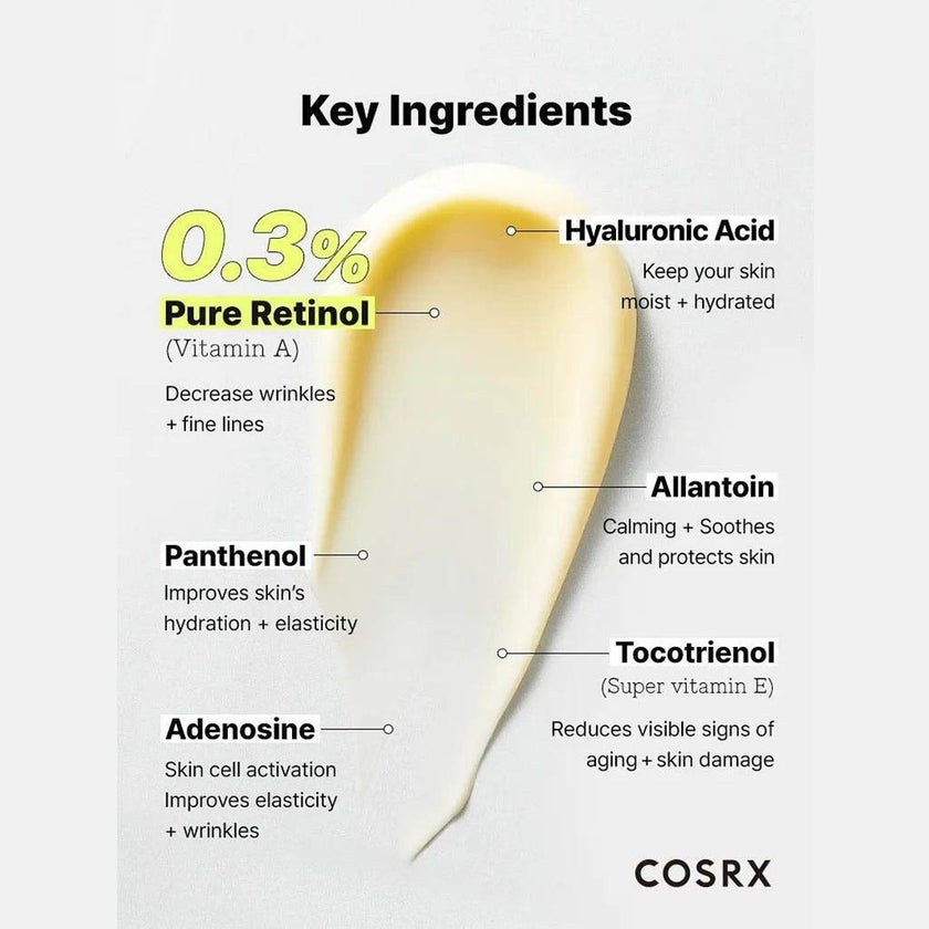 Cosrx The Retinol 0.3% Anti Aging Face Cream With Vitamin E & Panthenol 20ml