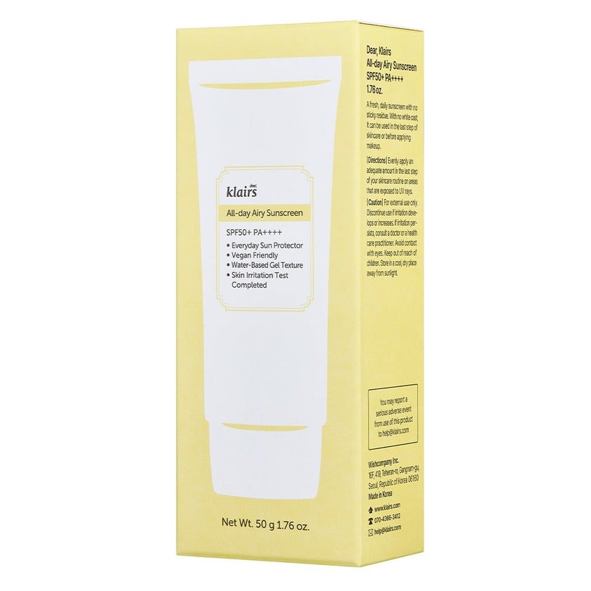 Dear Klairs All Day Airy SPF50+ & PA++++ Sunscreen For All Skin Types 50ml