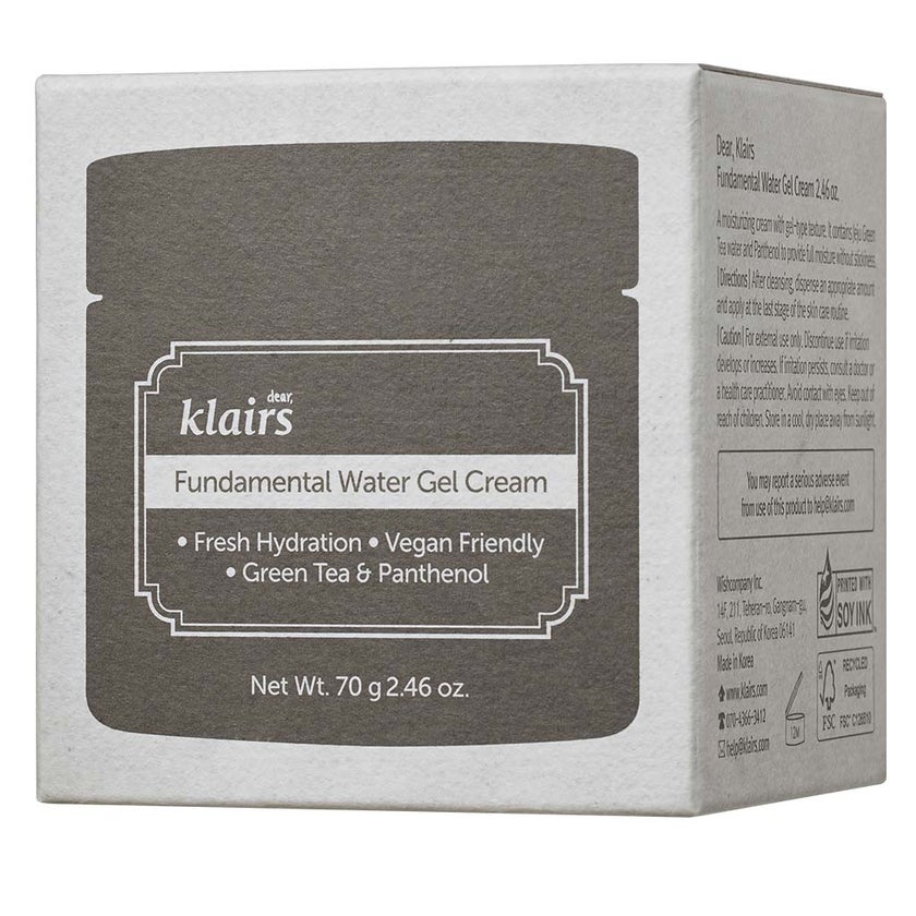 Dear Klairs Fundamental Hydrating Water Gel Cream With Green Tea & Panthenol 70ml 