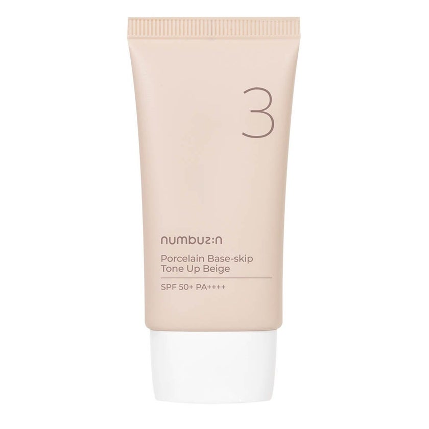 Numbuzin No 3 Porcelain Base Skip Tone Up SPF50+ PA+++ Tinted Sunscreen - Beige Color 50ml