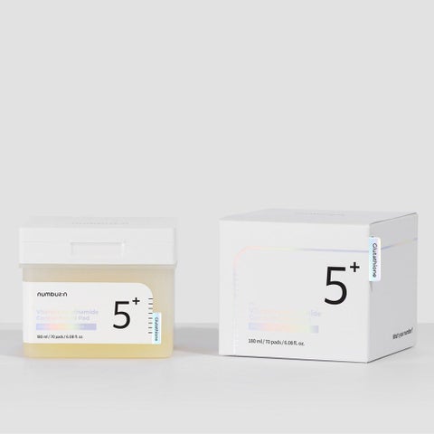 Numbuzin No 5+ Vitamin Niacinamide Concentrated Facial Pads With Glutathione 180ml, Pack of 70’s