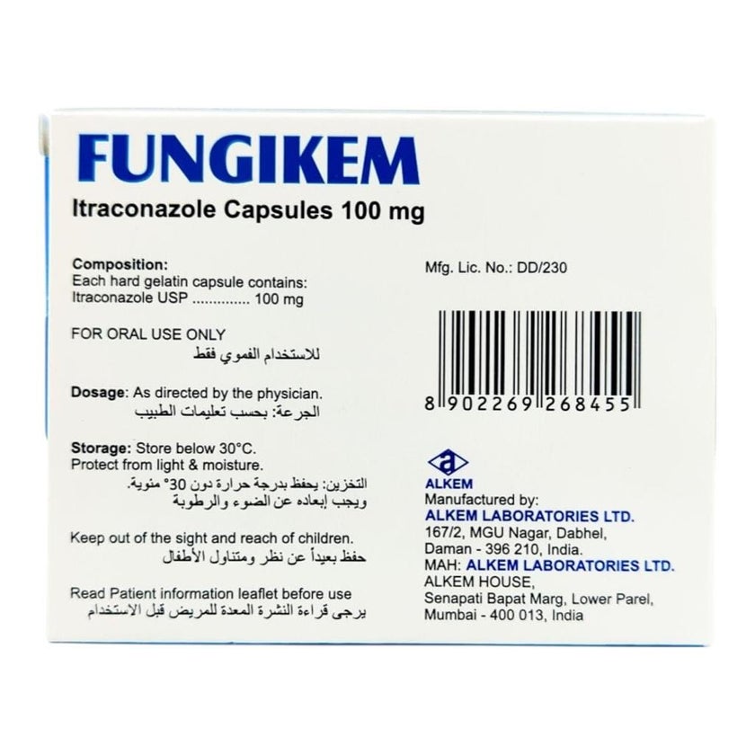 Fungikem 100mg Capsules, Pack of 15's