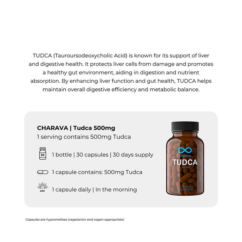 Charava Tudca 500mg Supplement Capsules For Liver Support, Pack of 30’s