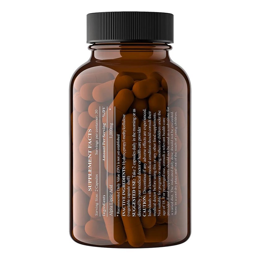 Charava Alpha Lipoic Acid 1000mg Capsules For Antioxidant Support, Pack of 60’s