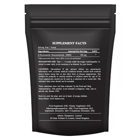 Charava NMN Antiaging Supplement NAD+ Activator Powder 15g - 30 Servings 