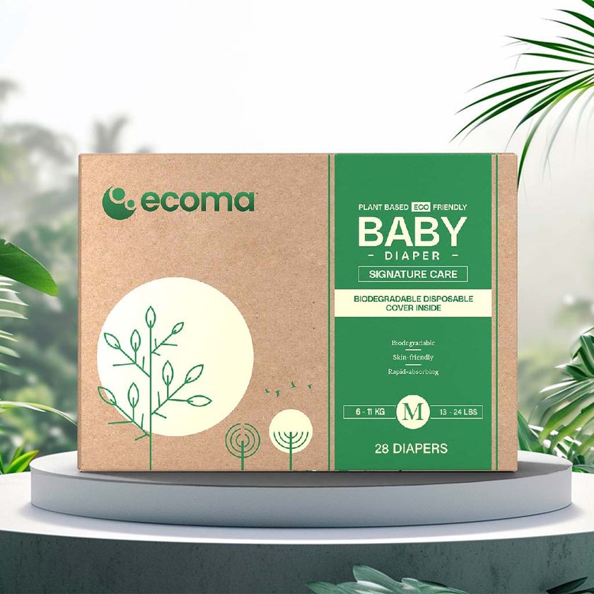 Ecoma Signature Care Baby Diapers, Medium Size, 6-11 Kg, Pack of 28's