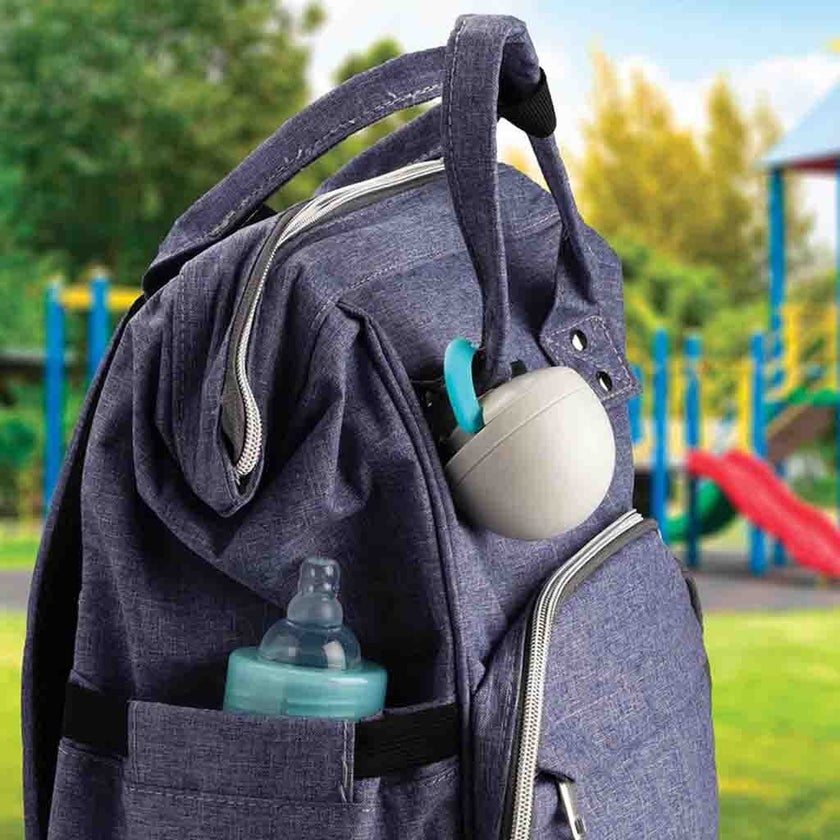 Melii Baby Pacifier Pod, Color - Grey/ Blue