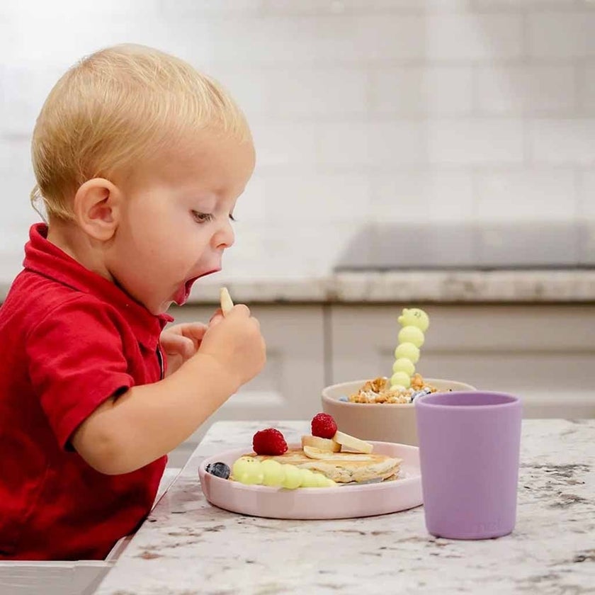 Melii Silicone & Stainless Steel Caterpillar Baby Feeding Spoon & Fork Set