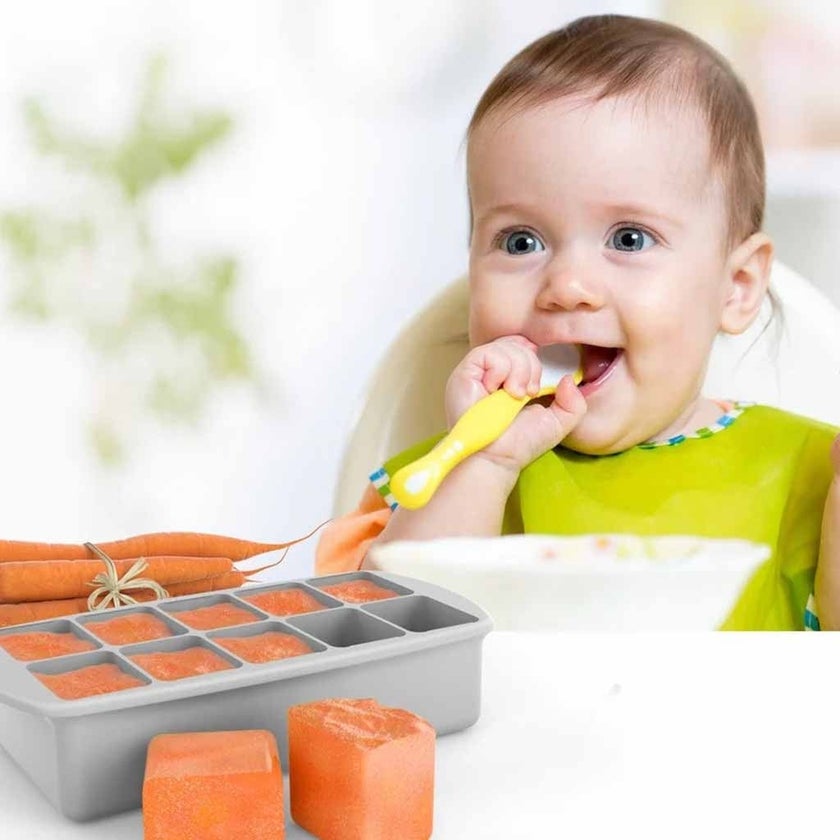 Melii Silicone Baby Food Freezer Tray - Grey Color, 60ml