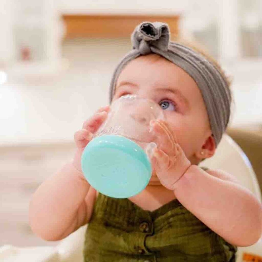 Melii Double Walled Baby Sippy Cup - Turquoise Bear For 12+ Months, 145ml