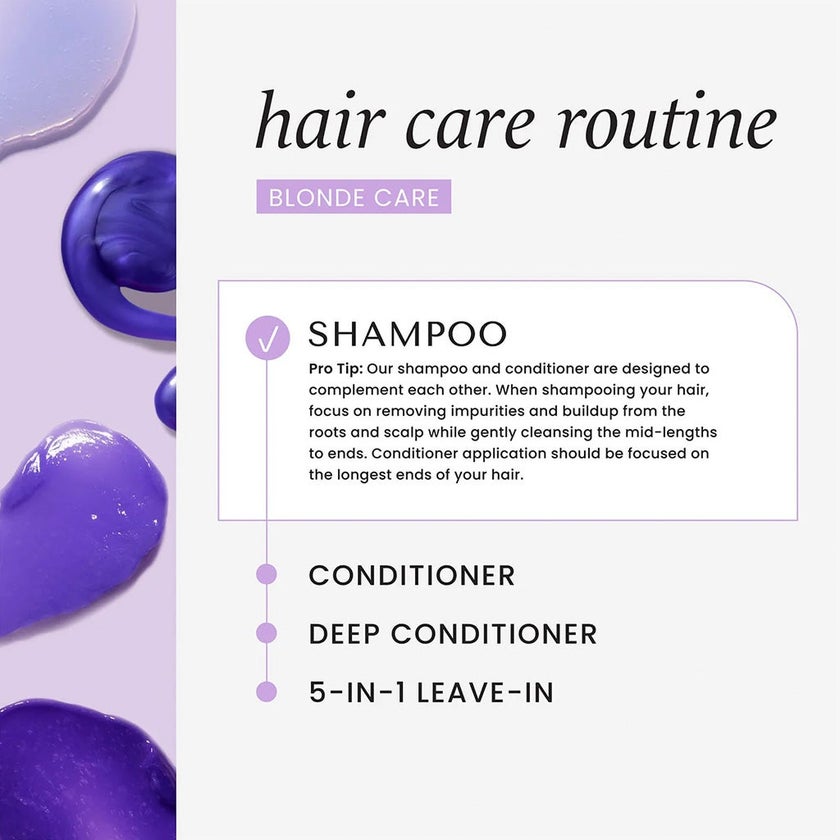 Hask Blonde Care Purple Toning Hair Shampoo For All Shades of Blonde 355ml