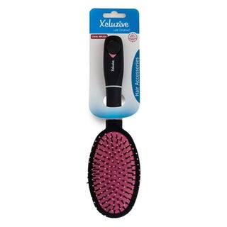 Xcluzive Oval Shape Cushion Hair Brush - Black/Pink Color