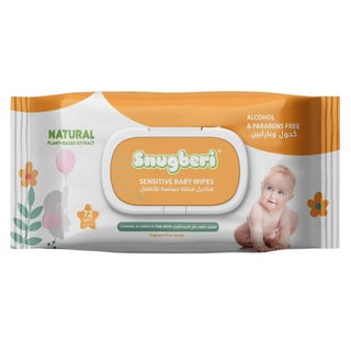 Snugberi Natural Sensitive Baby Wet Wipes, Pack of 72’s