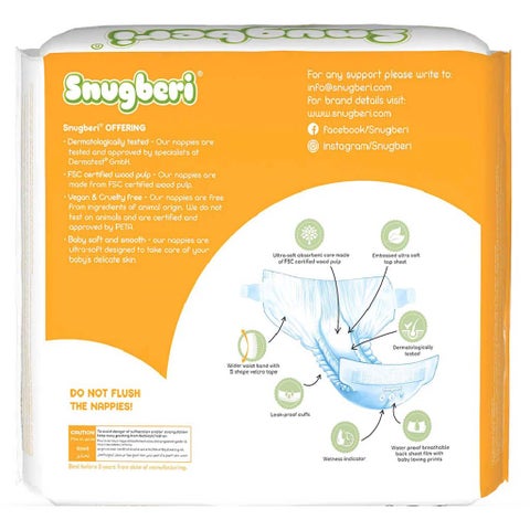 Snugberi Newborn Baby Diapers, Size 1, 2-5kg - 80 Diapers