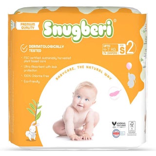 Snugberi Baby Diapers, Size 2, Small, 4-7Kg, MEGA PACK of 74’s