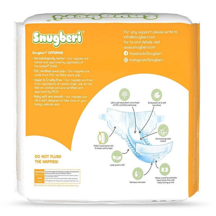 Snugberi Baby Diapers, Size 2, Small, 4-7Kg, MEGA PACK of 74’s