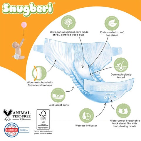 Snugberi Baby Diaper Pants, Size 5, X- Large, 11-18Kg, Pack of 22's