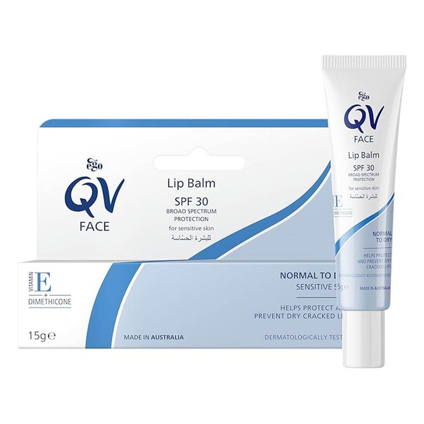 Ego Qv Moisturizing Face Lip Balm With SPF 30 For Sensitive Skin 15g