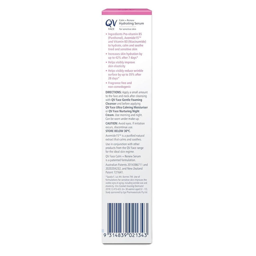 Ego QV Calm + Renew Hydrating Face Serum For Sensitive Skin 30g