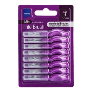 Intermed Ergonomic Interdental Mini Brush, Size 6, 1.10mm - Purple, Pack of 8's