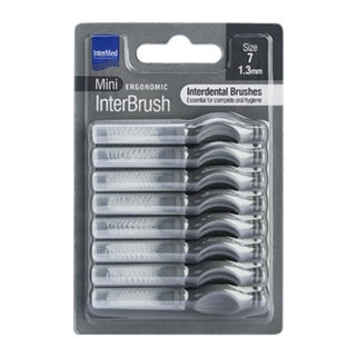 Intermed Ergonomic Interdental Mini Brush, Size 7, 1.3mm - Grey, Pack of 8's