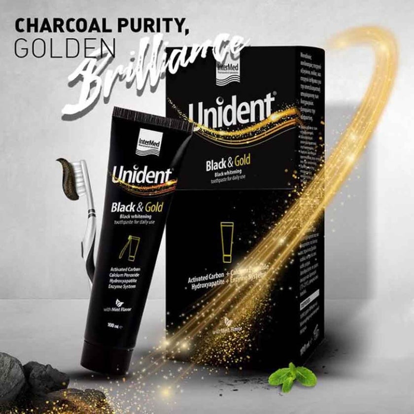 Intermed Unident Black & Gold Whitening Toothpaste 100ml