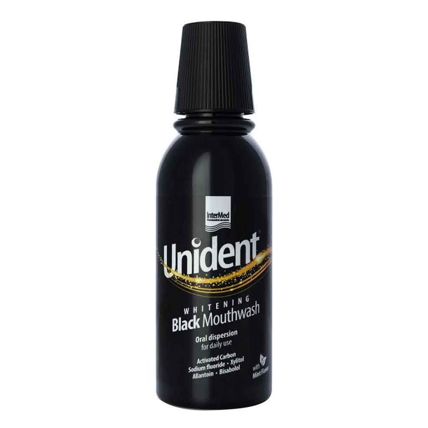 Intermed Unident Whitening Black Mouthwash 250ml