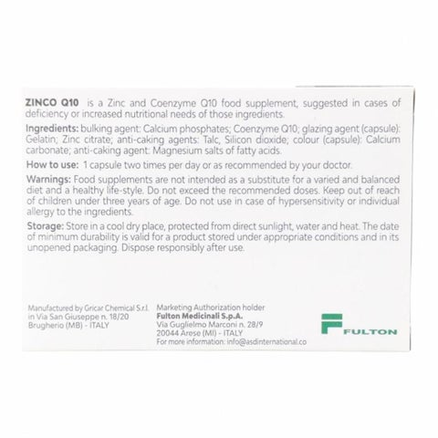 Zinco Q 10 Zinc + CoQ10 Capsules - 30 Capsules