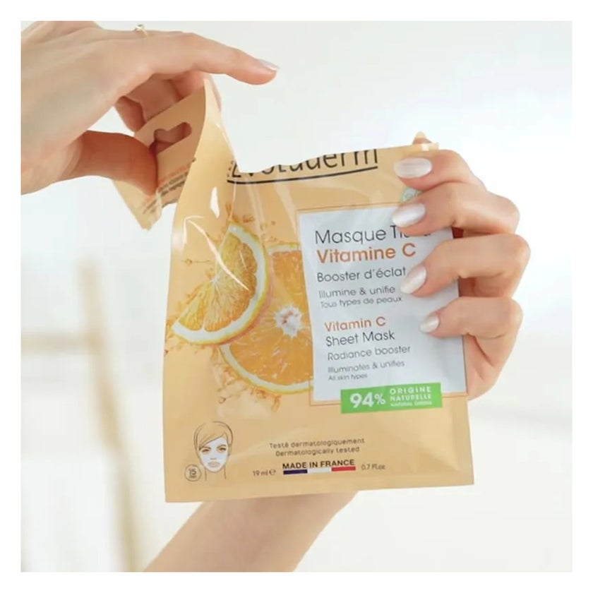 Evoluderm Vitamin C Radiance Booster Face Sheet Mask