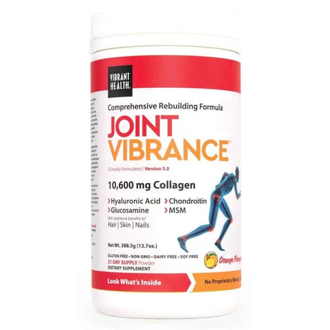 Vibrant Health Joint Vibrance 10600mg Collagen Powder For Joint Support - Orange Pineapple Flavored, 21 Servings