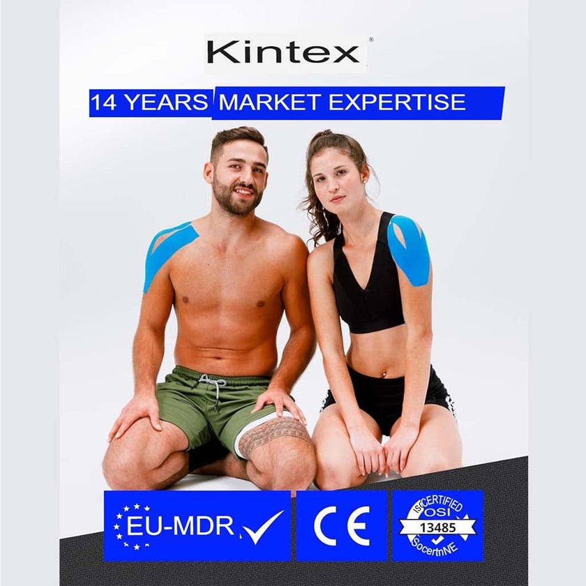 Kintex Kinesiology Classic Tape For Pain Relief - Blue Color, Size - 5 x 500cm