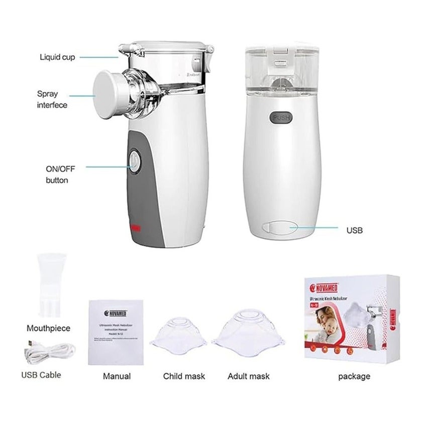 Novamed Ultrasonic Mesh Nebulizer N-12 For Respiratory Care 