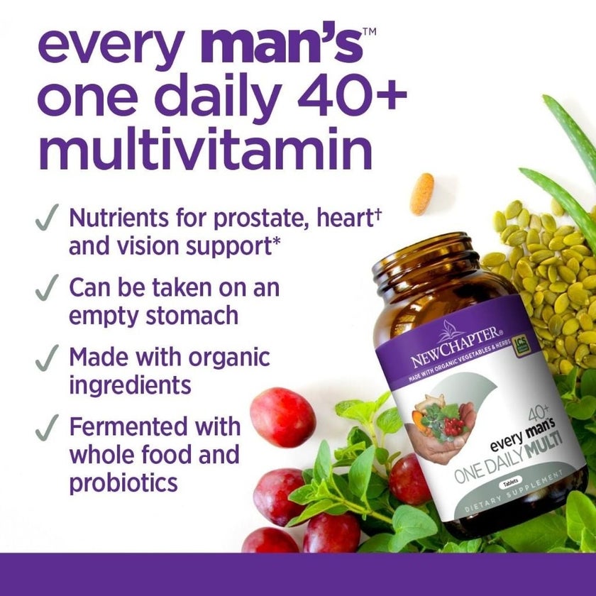 New Chapter Every Man's One Daily 40+ Multivitamin Tablets, Pack of 72's