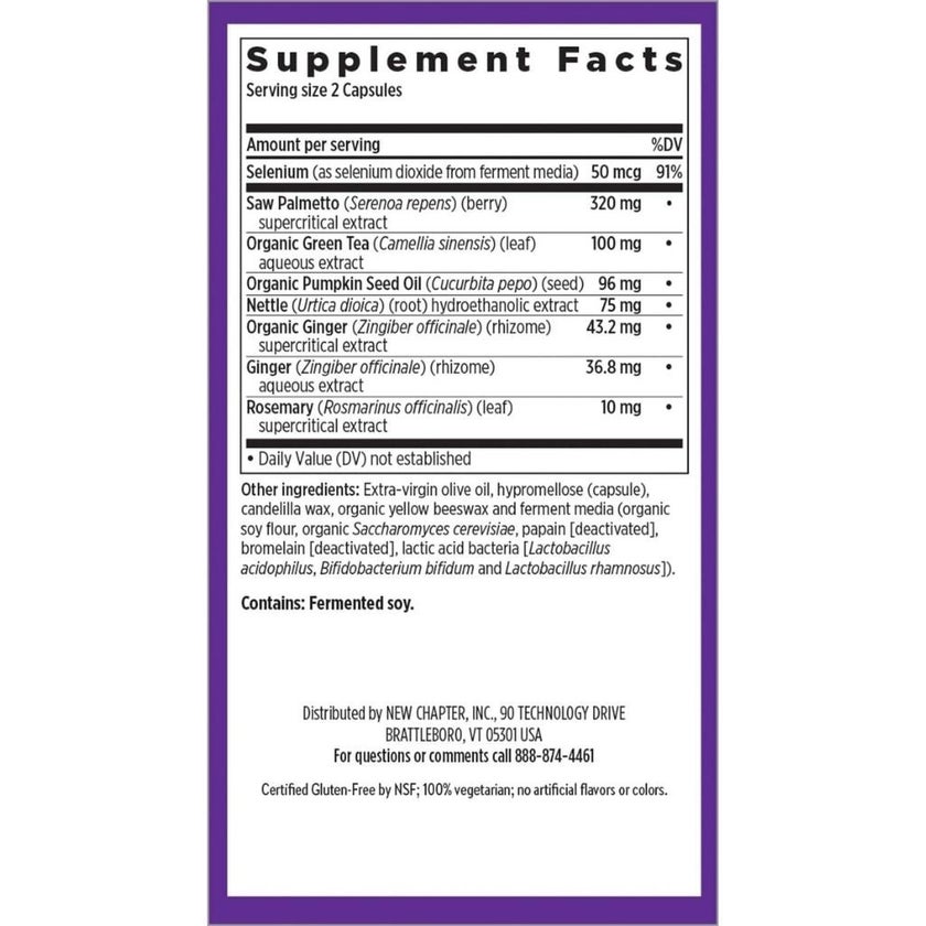 New Chapter Prostate 5LX Saw Palmetto Men's Supplement Capsules, Pack of 120's