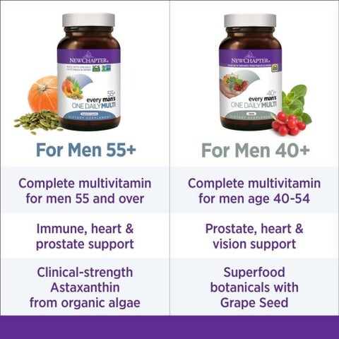 New Chapter Every Man's One Daily 55+ Multivitamin Tablets, Pack of 72's