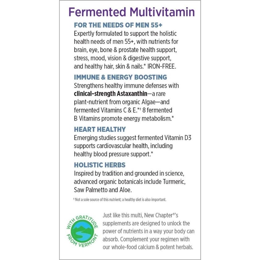 New Chapter Every Man's One Daily 55+ Multivitamin Tablets, Pack of 72's