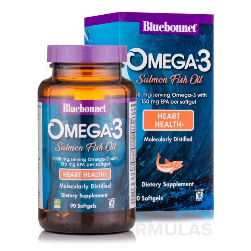 Bluebonnet Omega-3 Salmon Fish Oil 1000mg Softgels, Pack of 90's