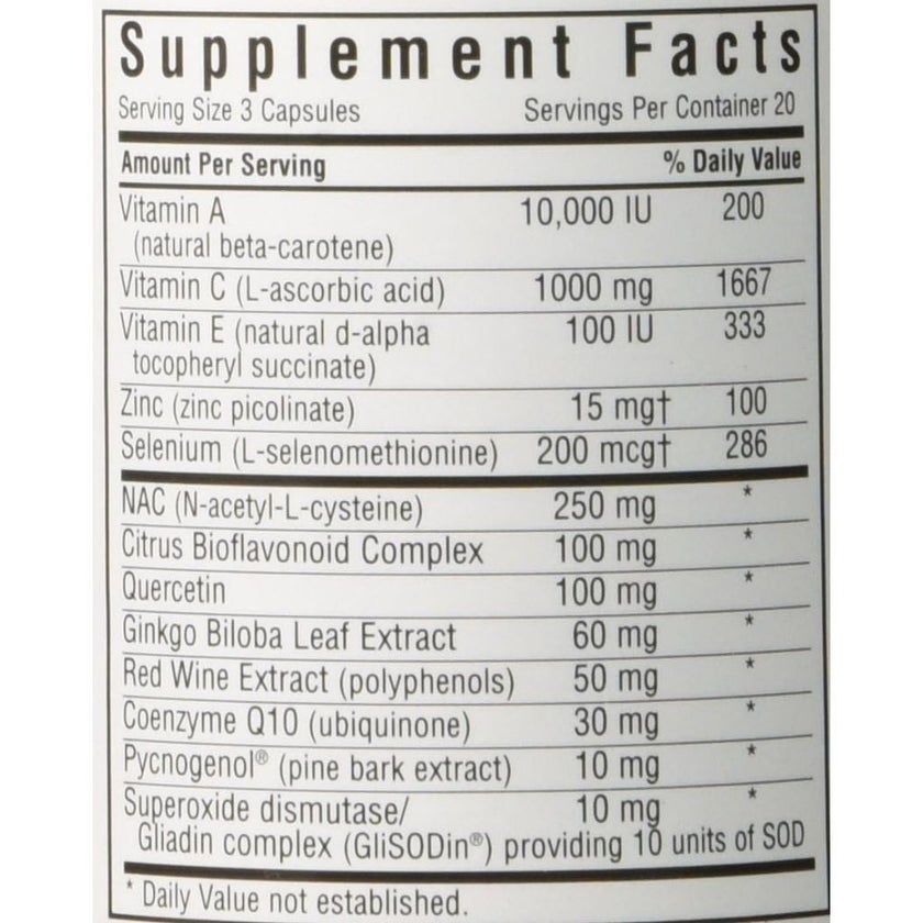 Bluebonnet Super Antioxidant Formula Capsules, Pack of 60's