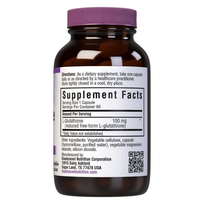 Bluebonnet L-Glutathione 100mg Supplement Capsules, Pack of 60's - myAster
