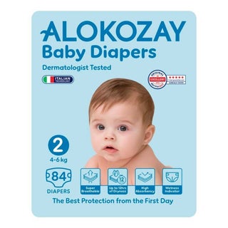 Alokozay Baby Diapers Size 2, 4-6kg, Pack of 84's