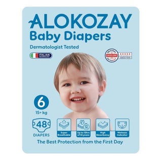 Alokozay Baby Diapers, Size 6, 15+ kg, Pack of 48's