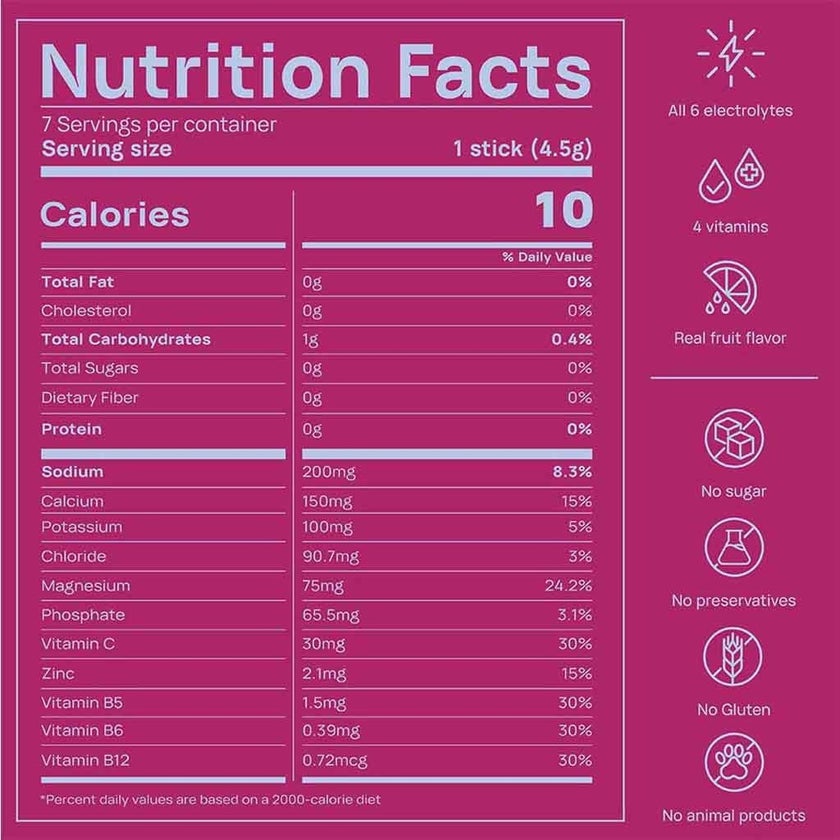 Oneshot Yummy Hydration Kids Electrolyte Drink Mix Rumman Twist, Pack of 7's