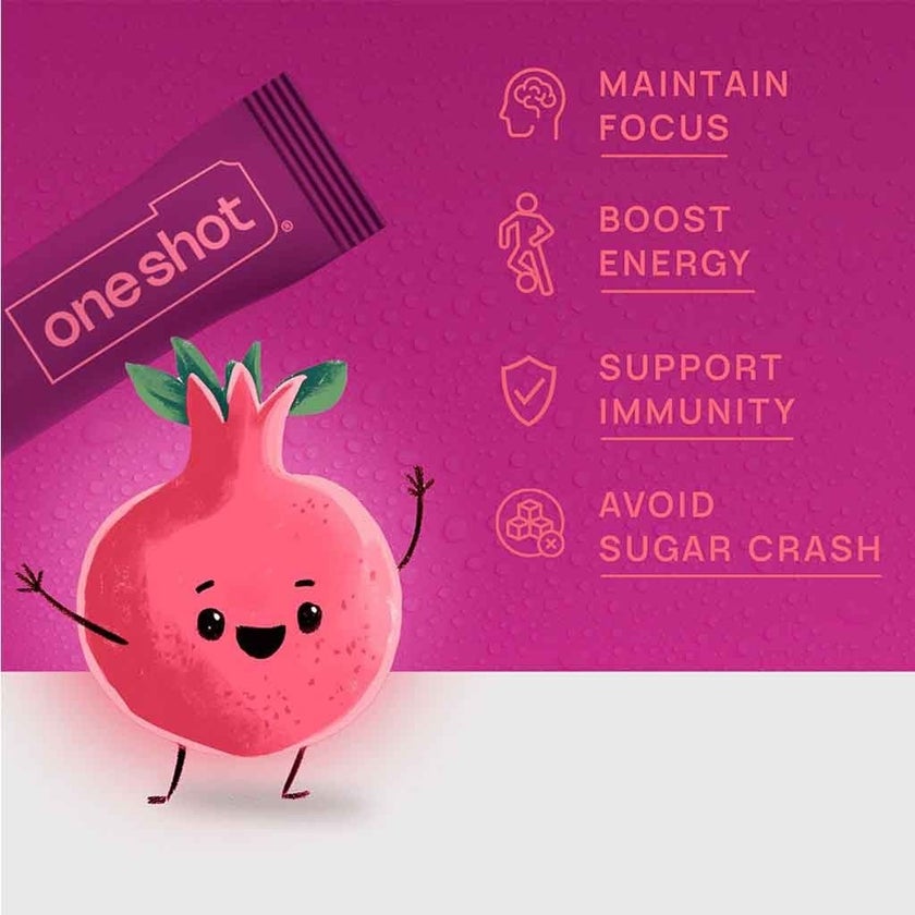 Oneshot Yummy Hydration Kids Electrolyte Drink Mix Rumman Twist, Pack of 7's